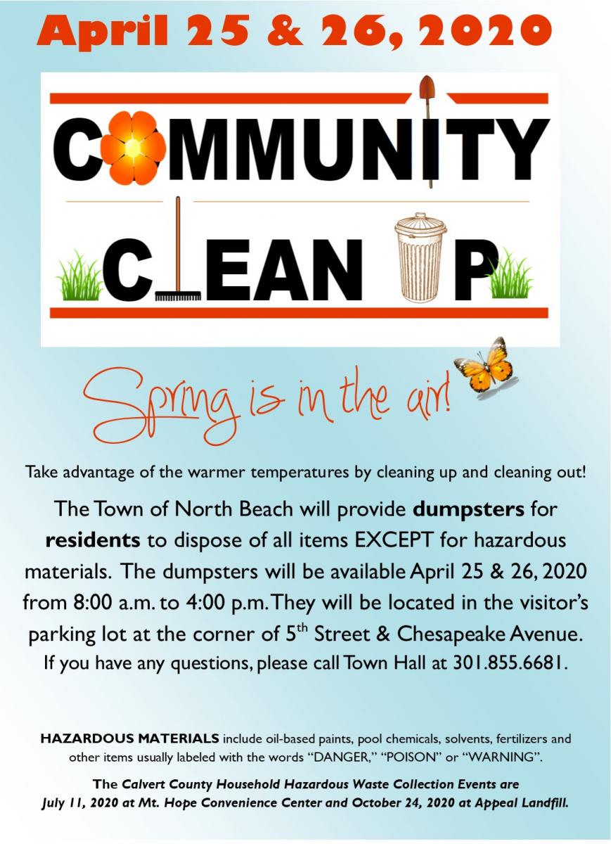 New Dates for Community Clean Up | North Beach MD