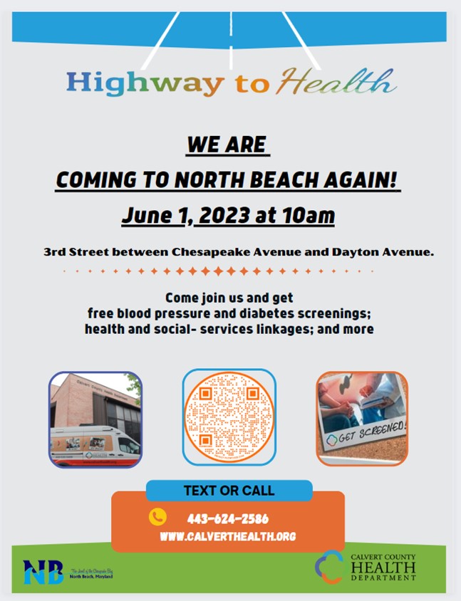 Highway to Health flyer for June 1, 1023 at 10 am on 3rd St between Chesapeake Ave &amp; Dayton Ave.