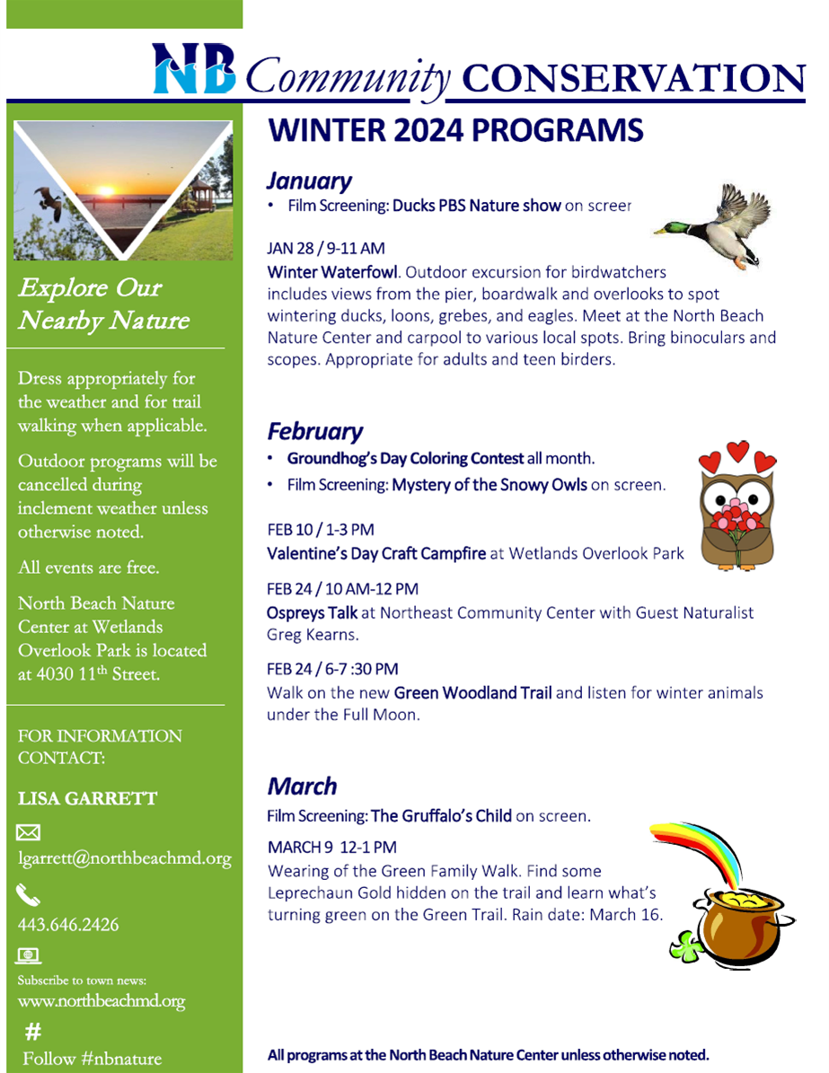 nature center winter program flyer