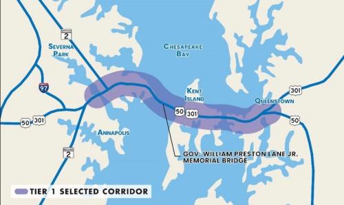 Map of the Chesapeake Bay Crossing Study area.