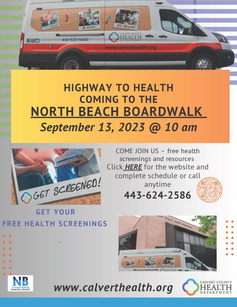 Calvert Health Department Highway to Health flyer for September 13, 2023.