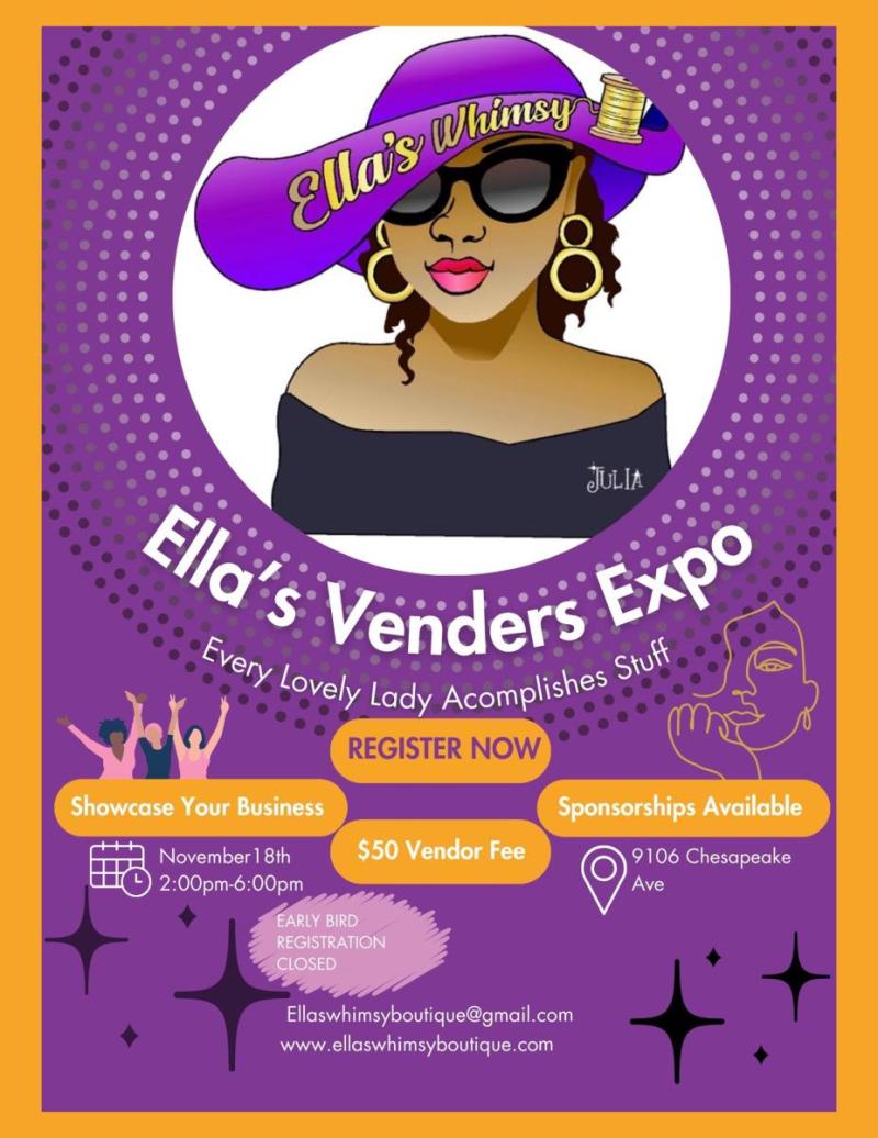 Ella's Whimsy Vendor flyer.