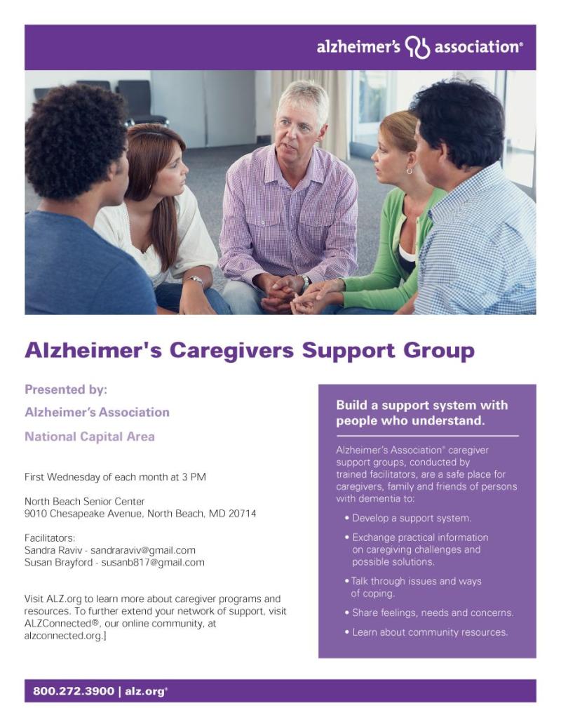 Flyer for Alzheimer's Caregivers Support Group