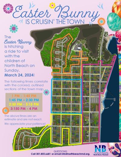 easter bunny cruisin town map