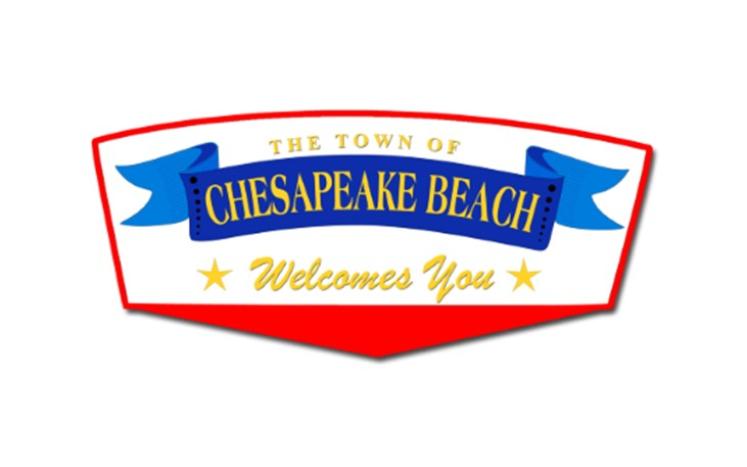 Chesapeake Beach logo of red white and blue with the words Chesapeake Beach Welcomes You.