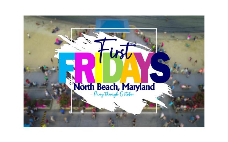 Colorful logo for First Fridays in North Beach