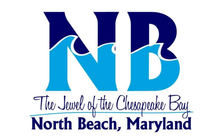 The official logo for the Town of North Beach. A capital N and B with dark blue at the top and light blue at the bottom.