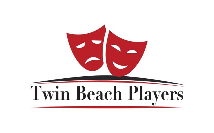 twin beach players logo in black with two red masks 